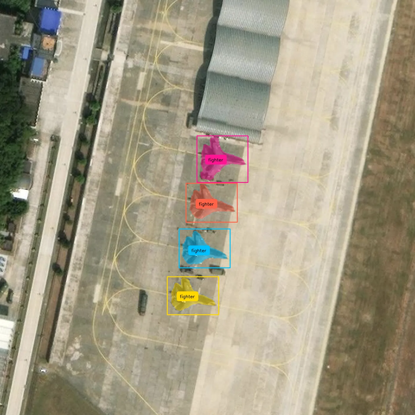 AI-processed imagery with target detection